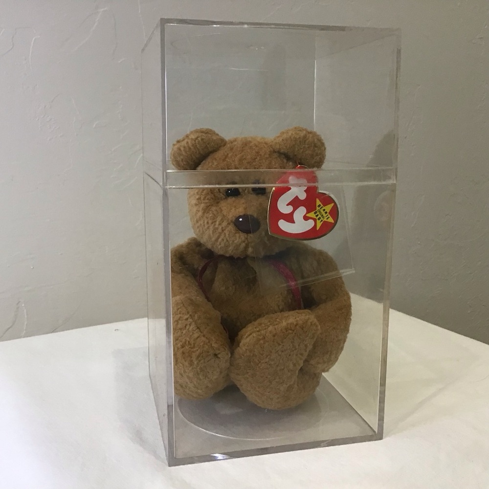 Curly Beanie Baby – 1996 Original – NWT –  Collectible in Display Case - Picture 3 of 7